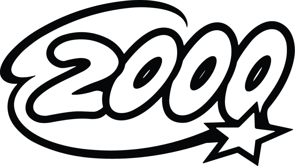 2000 Lettering SVG Bold Bubble Style Vector