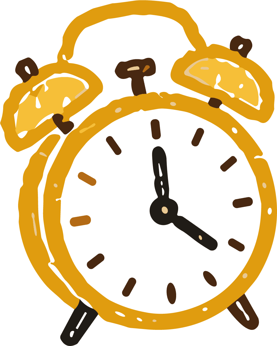 Alarm Clock SVG Hand-Drawn Retro Vector - Image 1