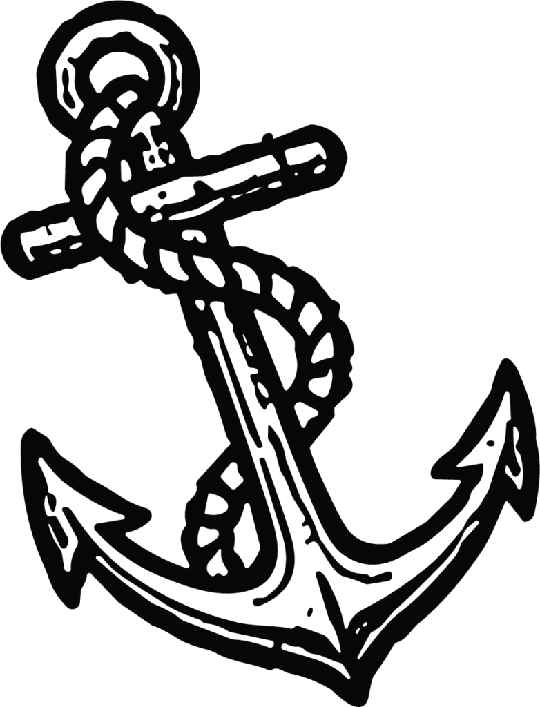 Anchor With Rope SVG Bold Nautical Vector