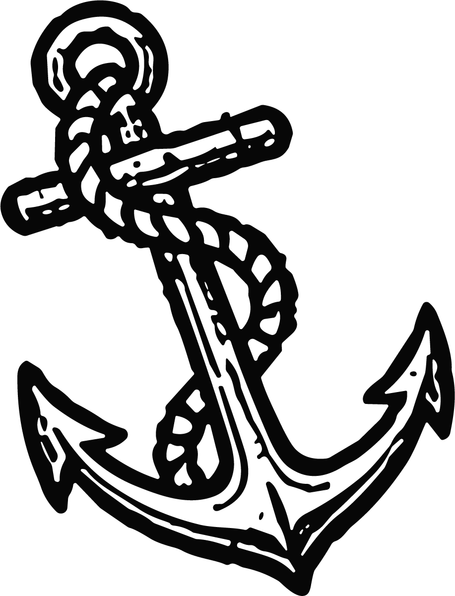 Anchor With Rope SVG Bold Nautical Vector - Image 1
