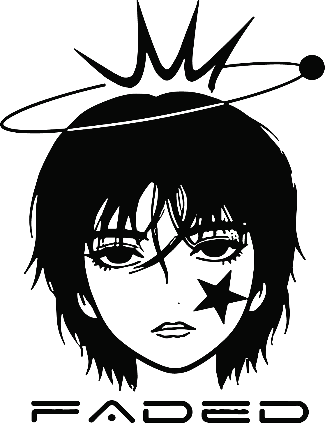 Anime Girl Portrait SVG Moody Punk Vector - Image 1
