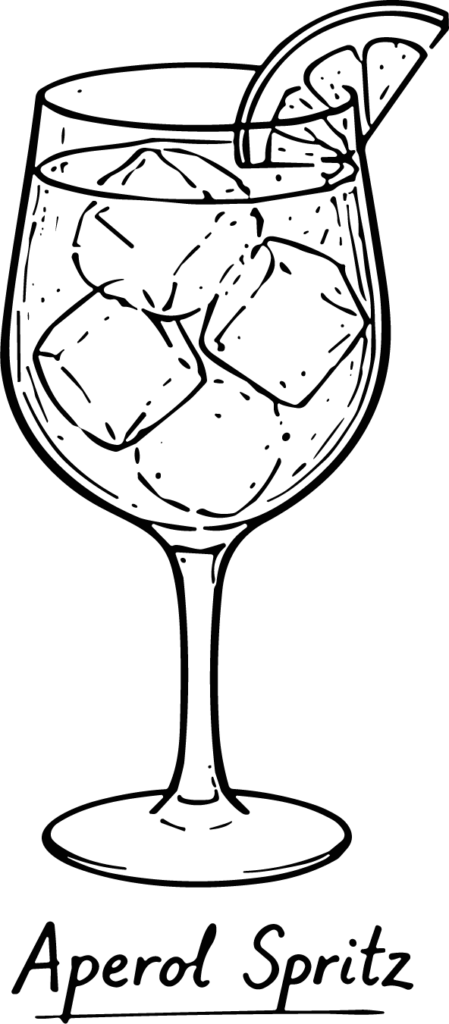 Aperol Spritz SVG Hand-Sketched Cocktail Vector