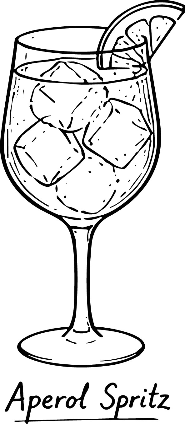 Aperol Spritz SVG Hand-Sketched Cocktail Vector - Image 1