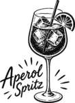 Aperol Spritz Cocktail SVG Bold Sketch Vector