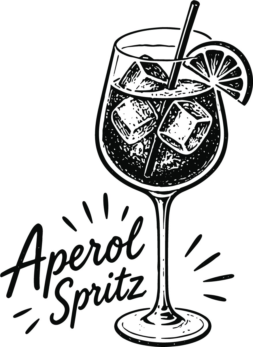 Aperol Spritz Cocktail SVG Bold Sketch Vector - Image 1