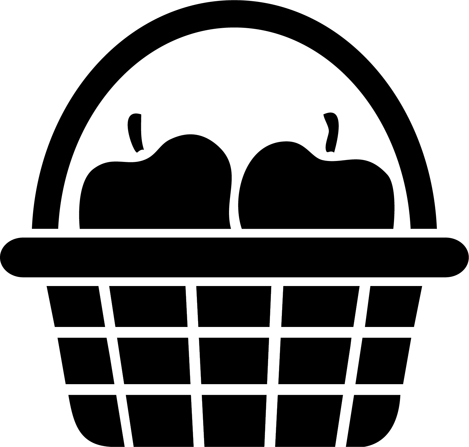Apple Basket SVG Bold Silhouette Vector - Image 1