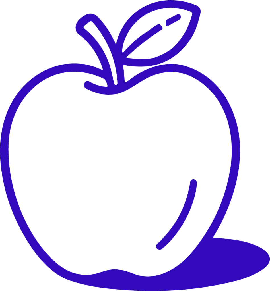 Apple With Leaf SVG Bold Outline Vector