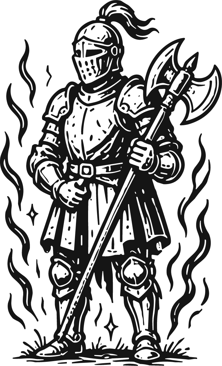 Armored Knight SVG Fiery Medieval Vector - Image 1