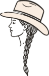 Cowgirl Portrait SVG Western Hat Vector