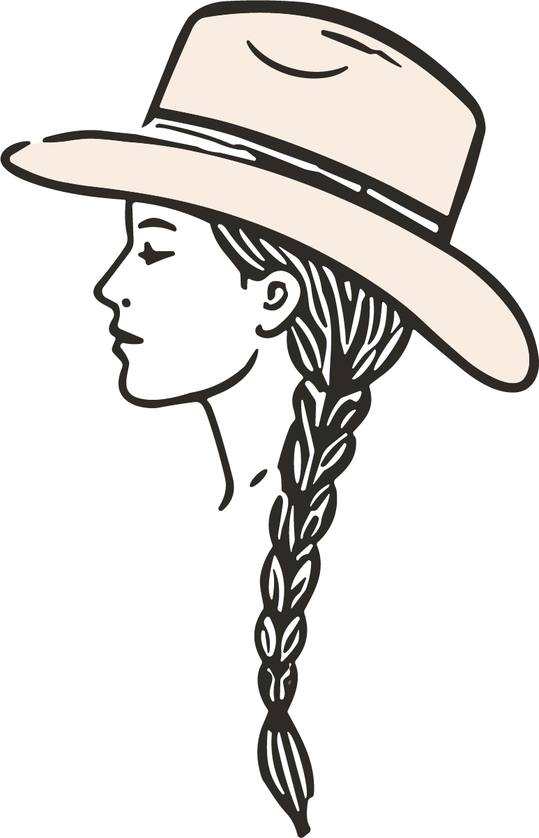 Cowgirl Portrait SVG Western Hat Vector - Image 1