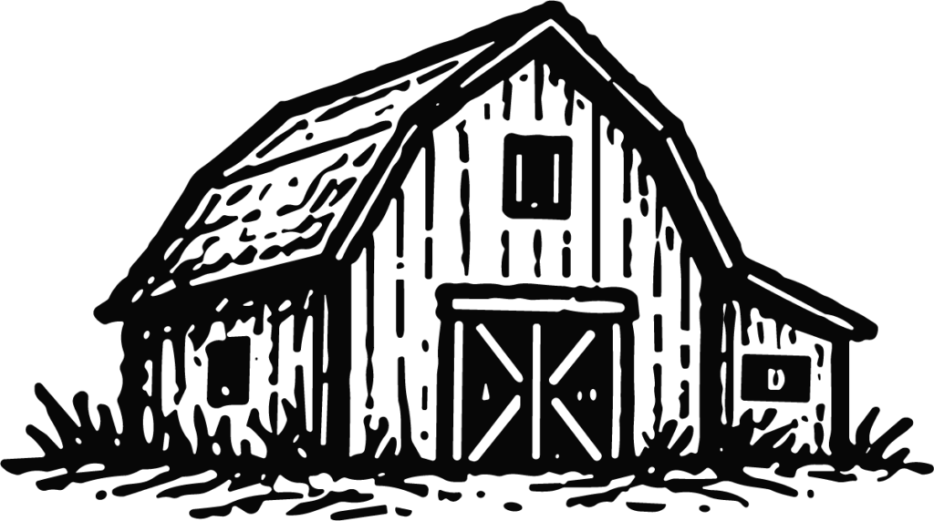 Barn House SVG Rustic Woodcut Vector