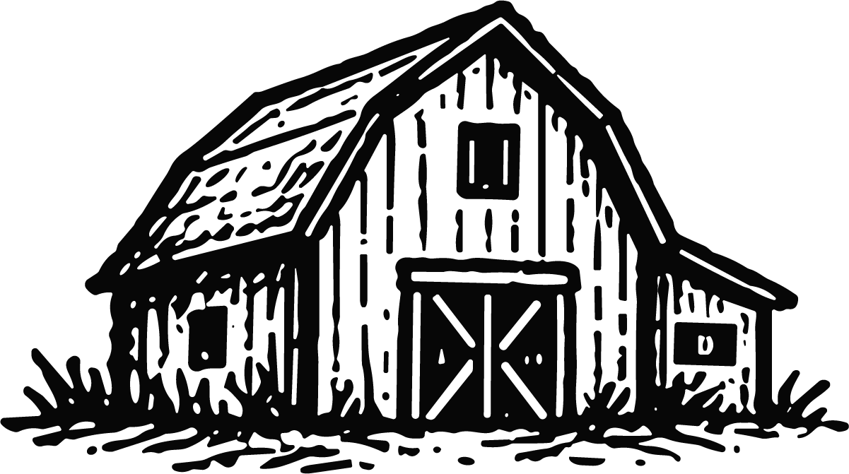 Barn House SVG Rustic Woodcut Vector - Image 1