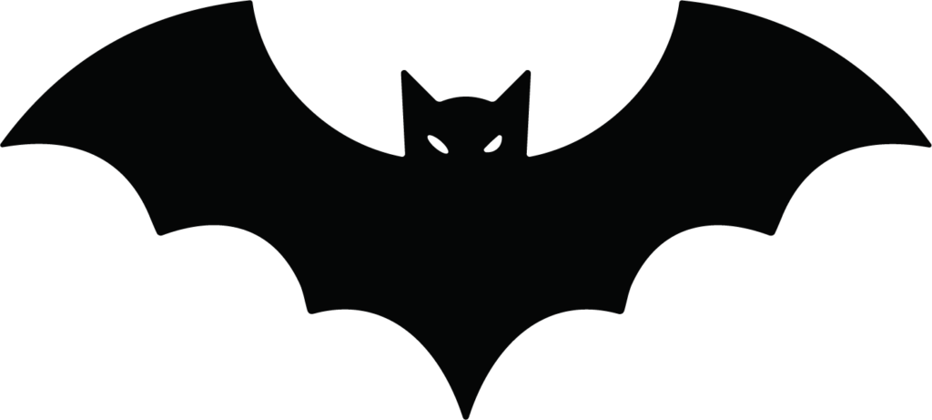 Bat Silhouette SVG Spooky Spread-Wing Vector