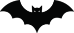 Bat Silhouette SVG Spooky Spread-Wing Vector