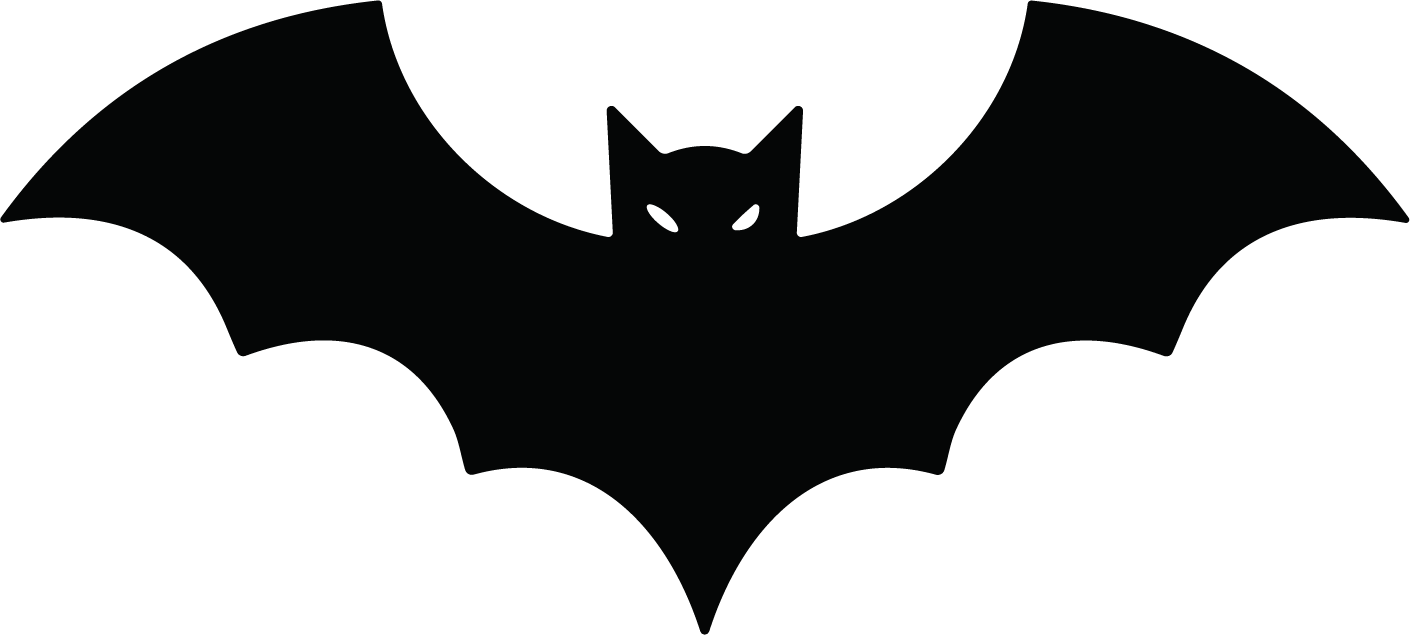 Bat Silhouette SVG Spooky Spread-Wing Vector - Image 1