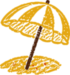 Beach Umbrella SVG Sketchy Sunshine Vector