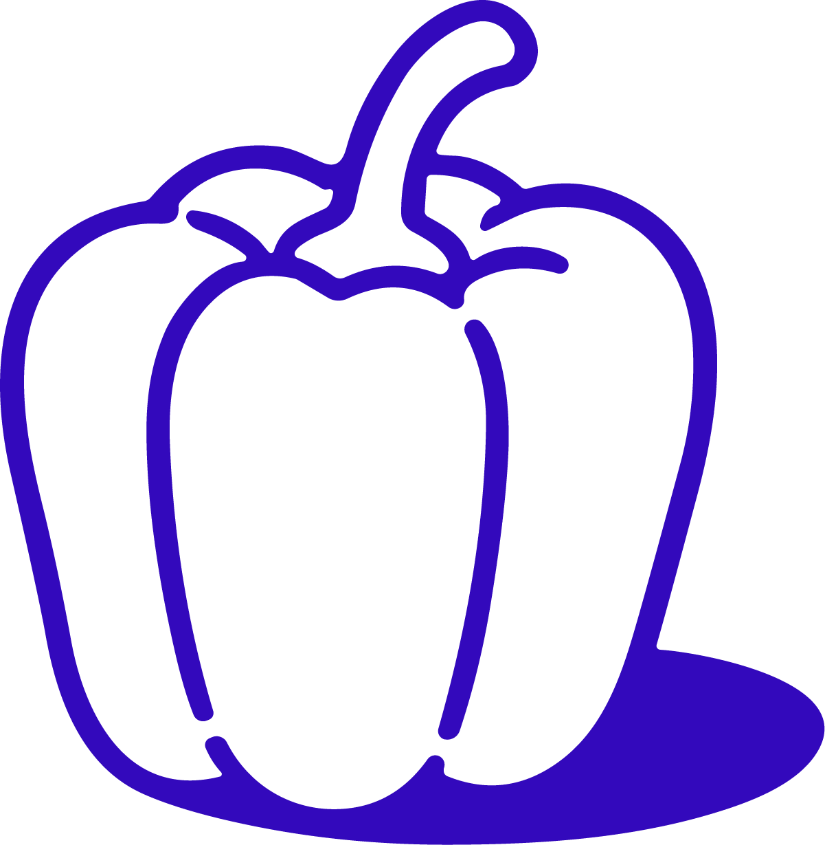 Bell Pepper SVG Bold Outline Vector - Image 1