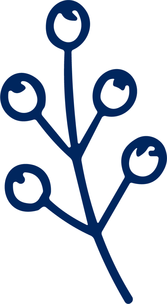 Berry Branch SVG Navy Botanical Vector