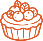 Berry Cupcake SVG Rustic Orange Outline Vector