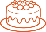 Berry Layer Cake SVG Whimsical Outline Vector