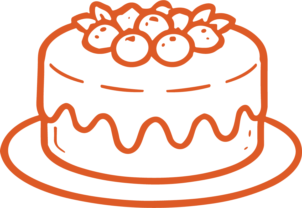 Berry Layer Cake SVG Whimsical Outline Vector - Image 1