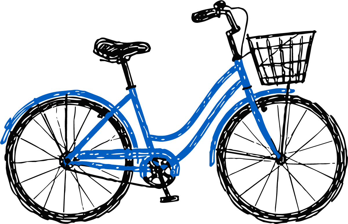 Bicycle SVG Sketchy Blue Vector - Image 1