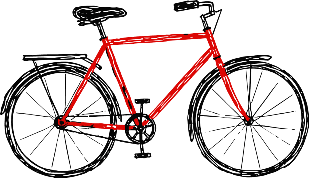 Bicycle SVG Sketchy Red Frame Vector
