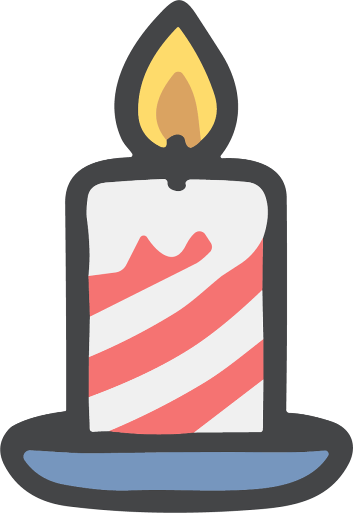 Birthday Candle SVG Cheerful Flat Icon Vector