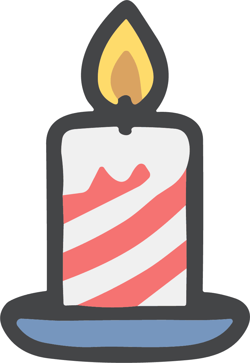 Birthday Candle SVG Cheerful Flat Icon Vector - Image 1