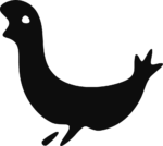 Black Bird Silhouette SVG Whimsical Curve Vector