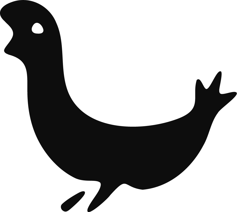 Black Bird Silhouette SVG Whimsical Curve Vector