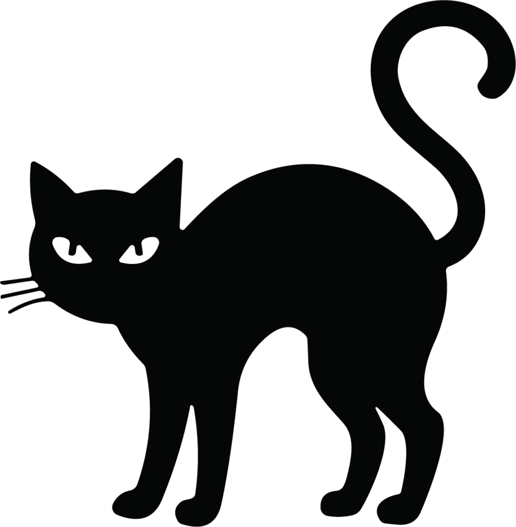 Black Cat SVG Spooky Silhouette Vector