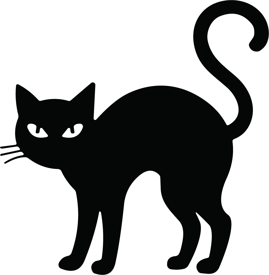 Black Cat SVG Spooky Silhouette Vector - Image 1