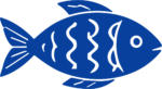 Blue Fish SVG Bold Silhouette Vector