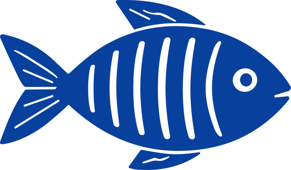 Blue Fish SVG Bold Flat Icon Vector
