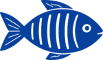 Blue Fish SVG Bold Flat Icon Vector