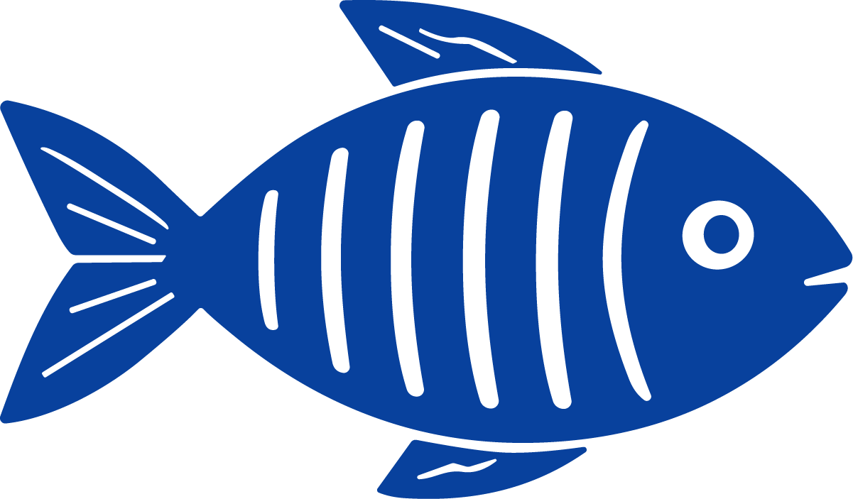 Blue Fish SVG Bold Flat Icon Vector - Image 1