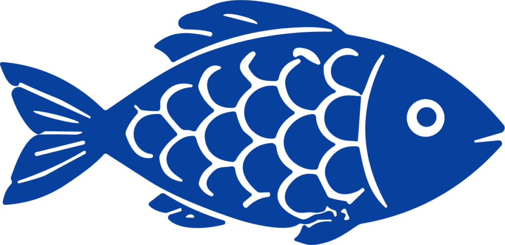 Blue Fish SVG Bold Silhouette Vector
