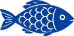 Blue Fish SVG Bold Silhouette Vector