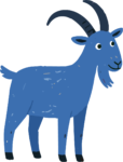Blue Goat SVG Whimsical Cartoon Vector