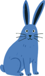 Blue Rabbit SVG Whimsical Sitting Vector