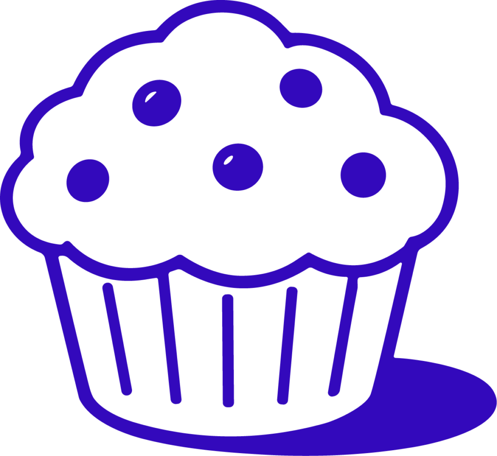Blueberry Muffin SVG Bold Outline Vector