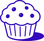 Blueberry Muffin SVG Bold Outline Vector