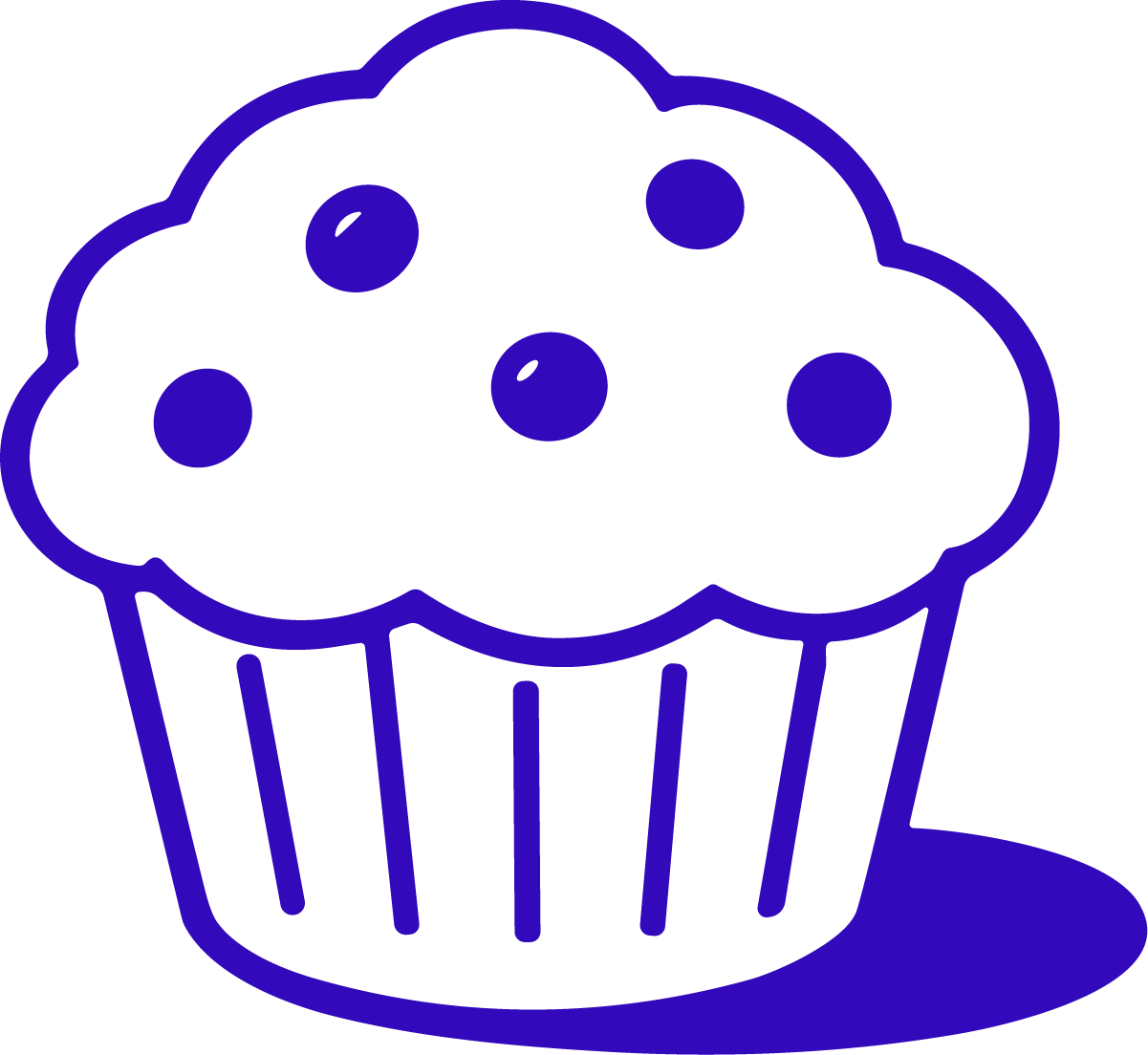 Blueberry Muffin SVG Bold Outline Vector - Image 1
