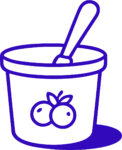 Blueberry Yogurt Cup SVG Playful Line Art Vector