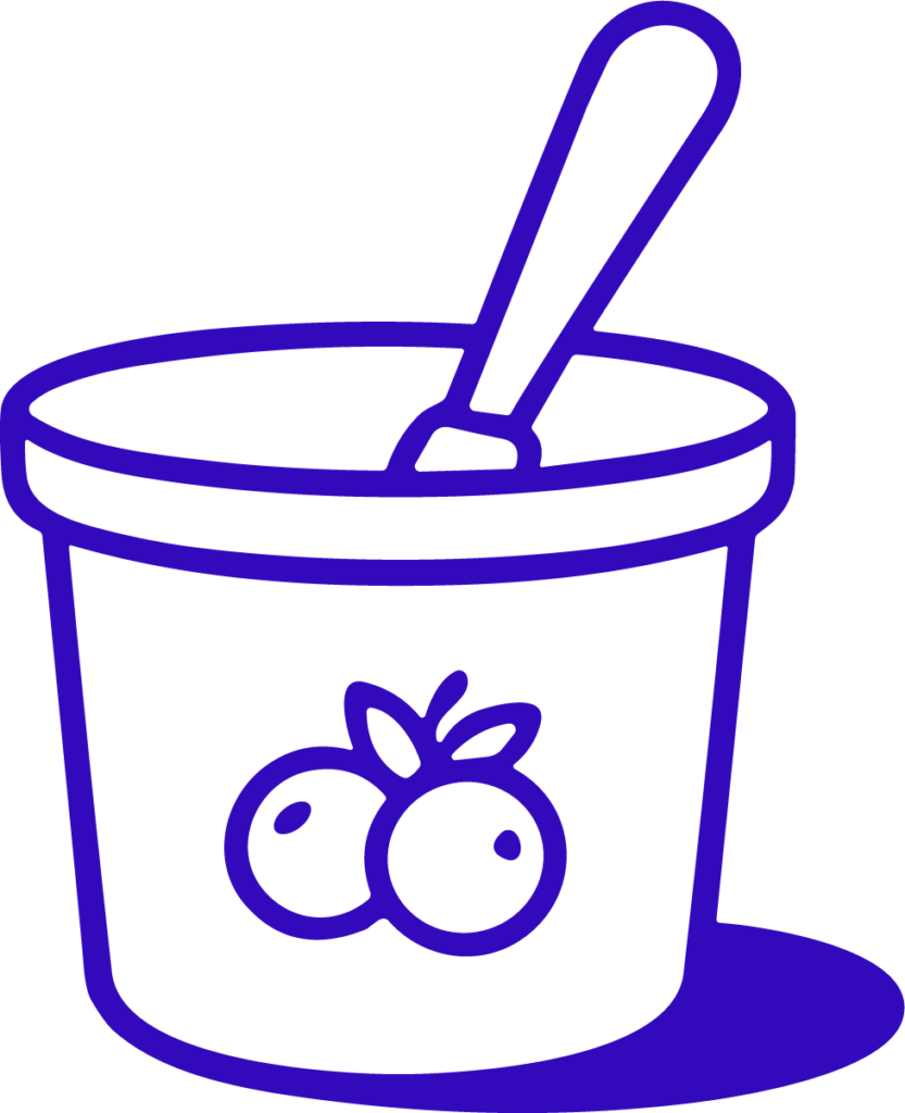 Blueberry Yogurt Cup SVG Playful Line Art Vector