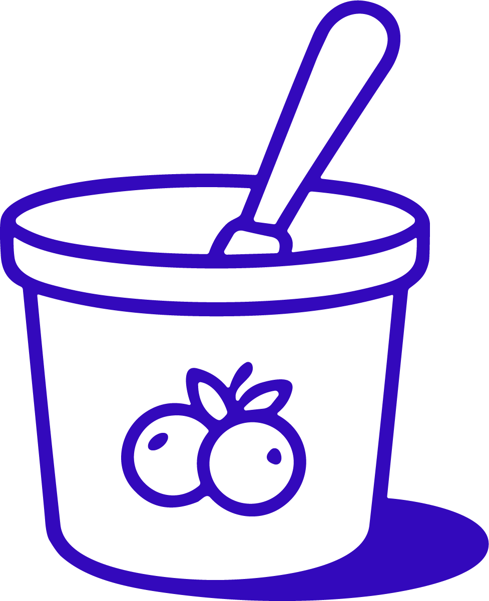 Blueberry Yogurt Cup SVG Playful Line Art Vector - Image 1