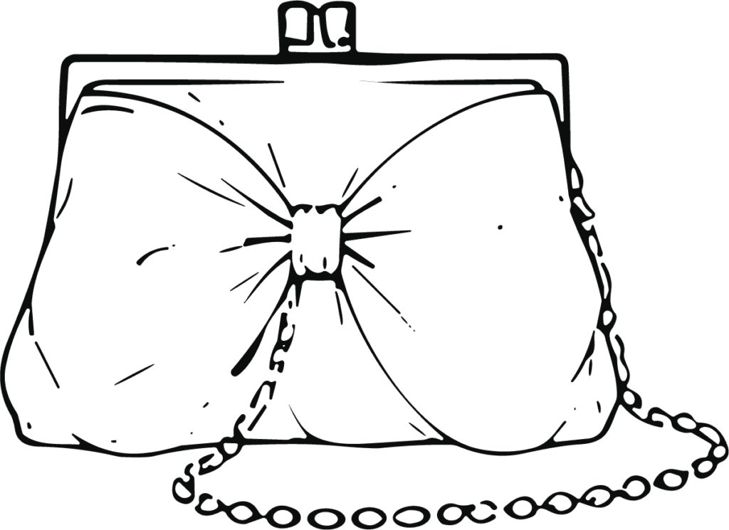Bow Clutch Purse SVG Bold Outline Vector