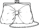 Bow Clutch Purse SVG Bold Outline Vector