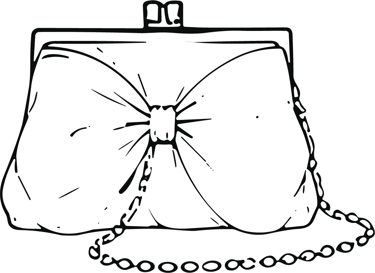 Bow Clutch Purse SVG Bold Outline Vector - Image 1
